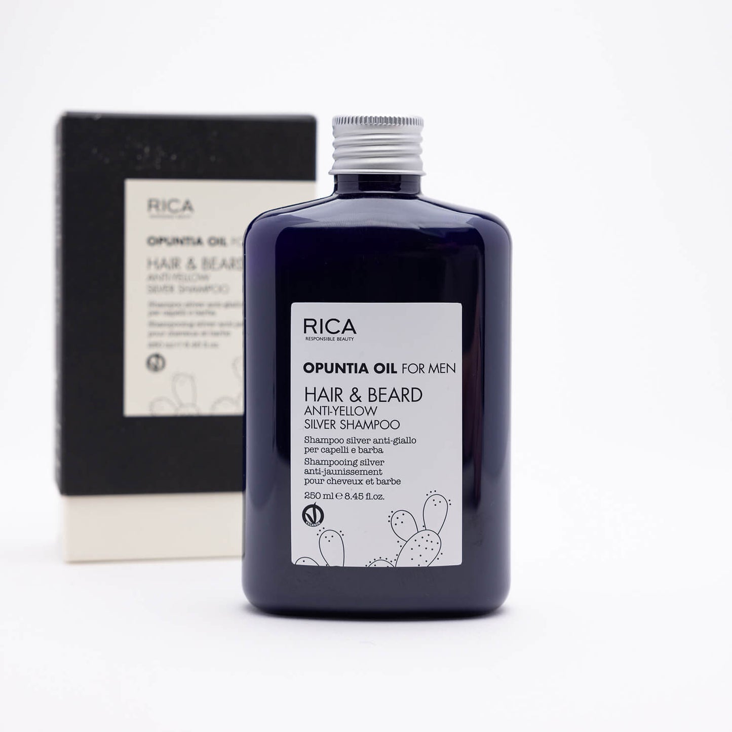 Rica - Opuntia hair & beard anti-yellow silver shampoo